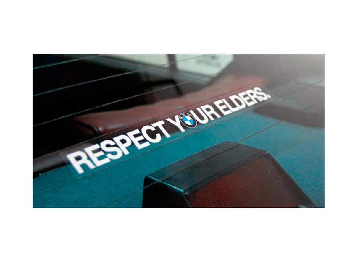 2x Respect Your Elders Sticker Aufkleber Decal for BMW