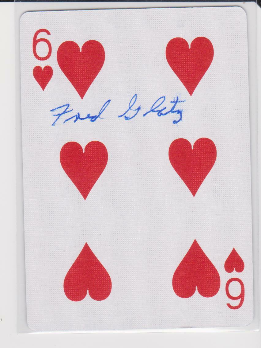 FRED GLATZ PITTSBURGH STEELERS 1956 AUTOGRAPHED PLAYING CARD ENVELOPE FRED GLATZ PITTSBURGH STEELERS 1956 AUTOGRAPHED PLAYING CARD ENVELOPE