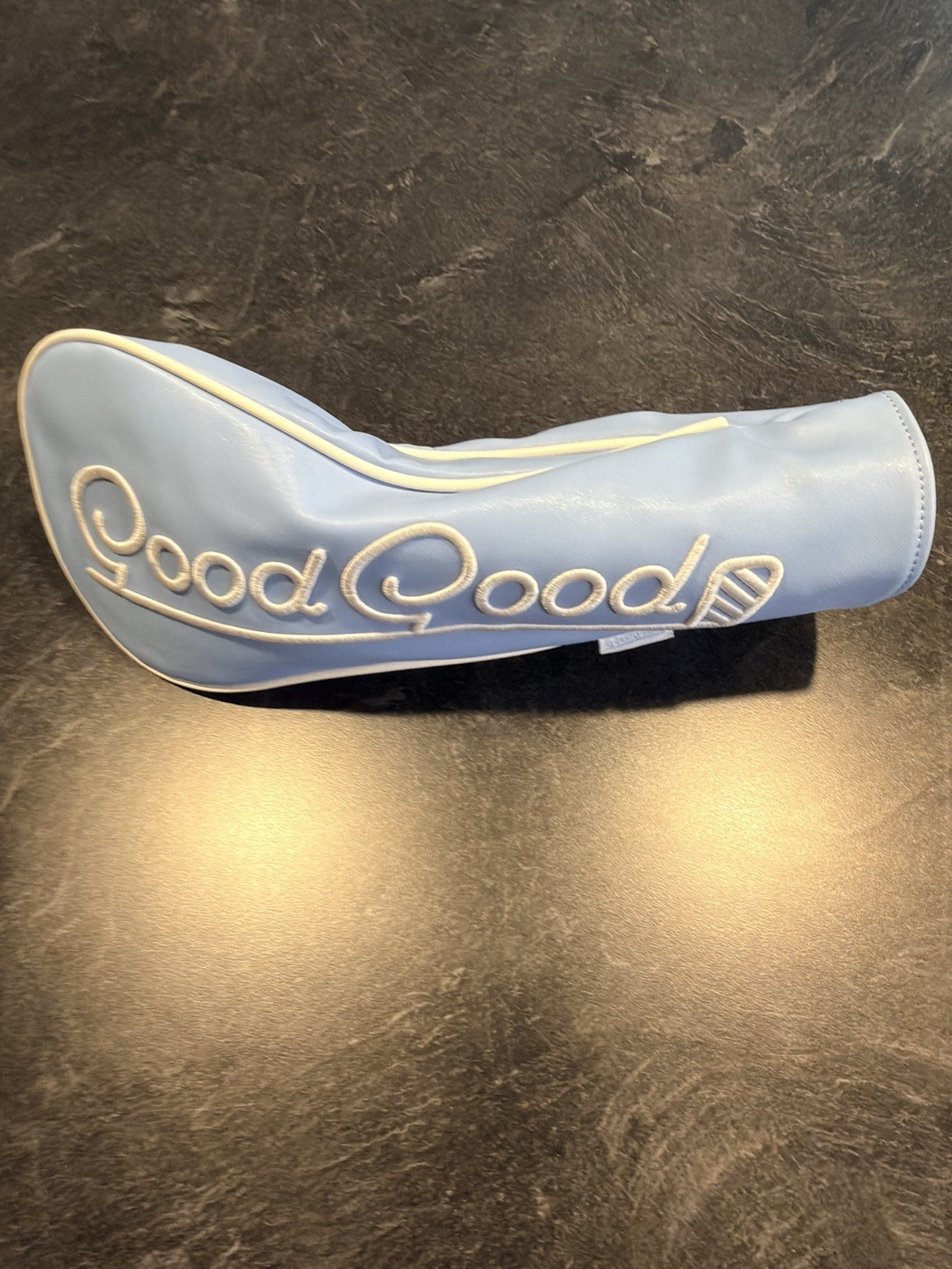 Good Good Golf Club Headcover Blue White Embroidered Driver Cover Good Good Golf Club Headcover Blue White Embroidered Driver Cover
