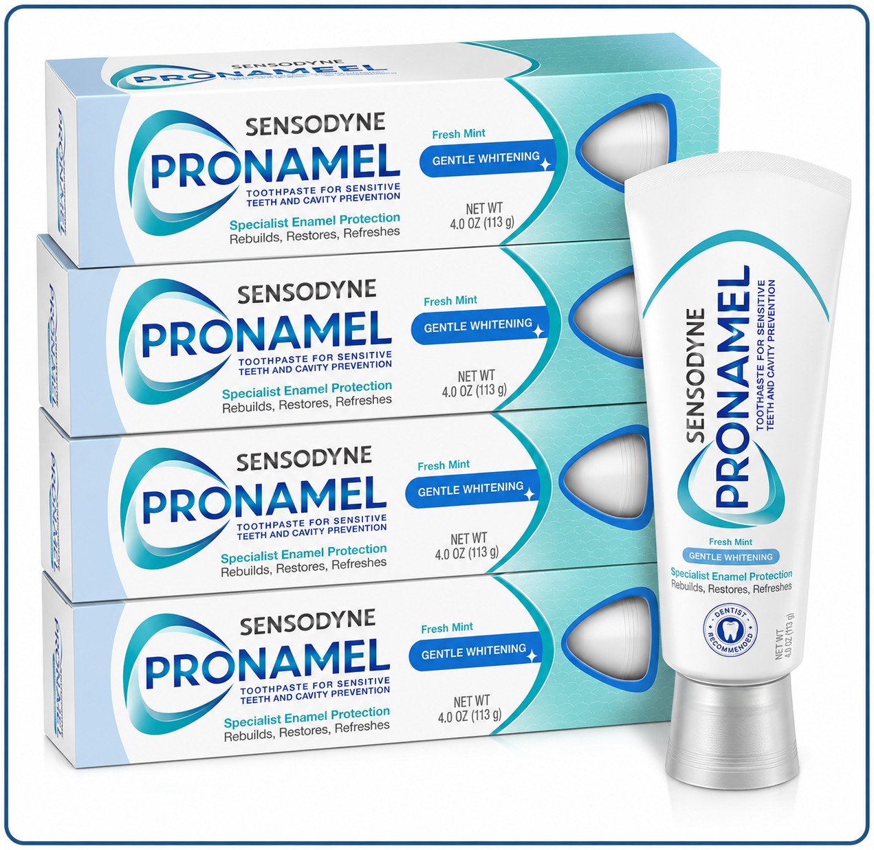 Sensodyne Pronamel Gentle Whitening Fresh Mint Toothpaste, 4 oz (4 Pack)