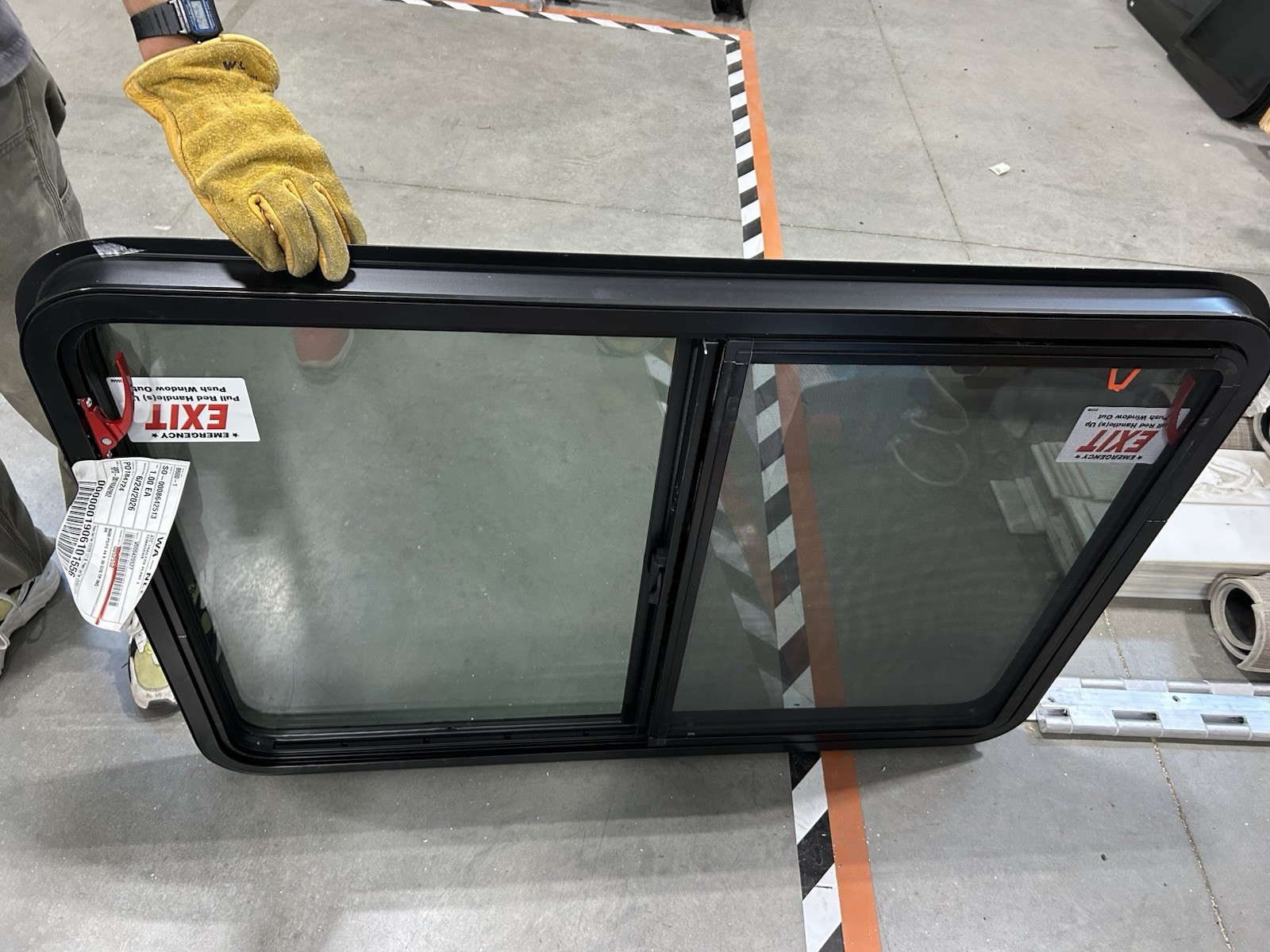 RV Emergency Exit Window 44x30 Dual Pane Insulated Tempered Glass Black