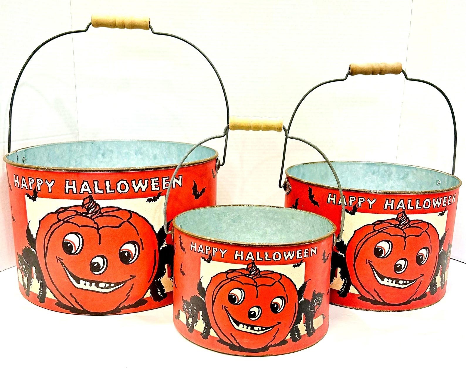 Halloween Treat Bucket Set Vintage Style Halloween Treat Bucket Set Vintage Style