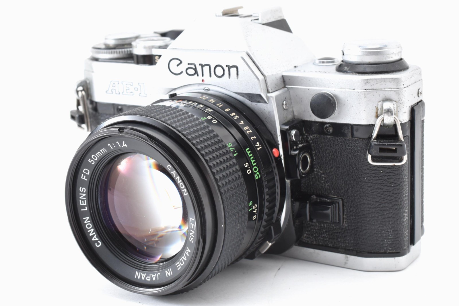 Read [N MINT] Canon AE-1 Program 35mm SLR Film Camera NFD 50mm f/1.4 Lens Japan