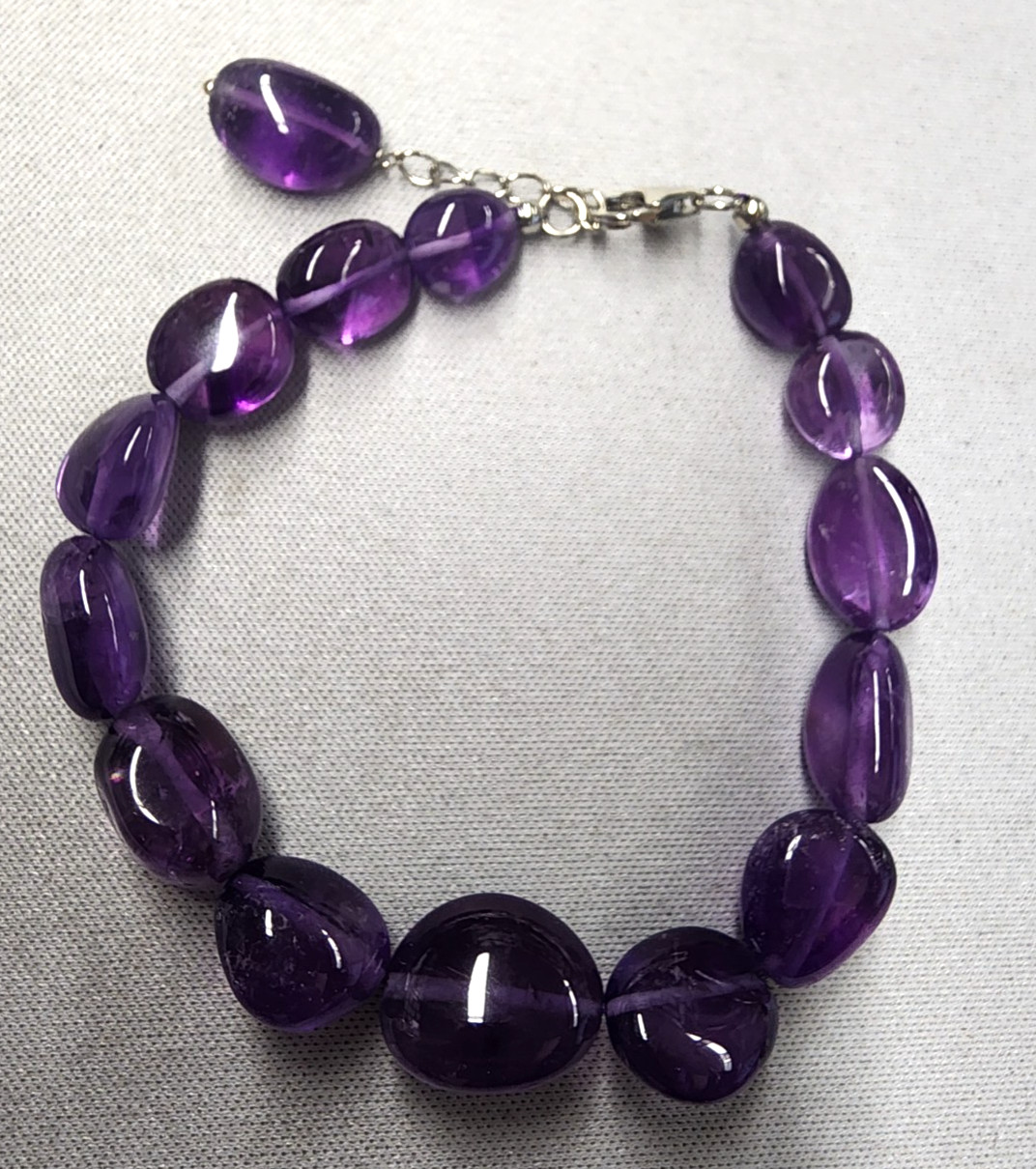Jtv Purple Canela Amethyst Rhodium Over Sterling Silver Bracelet 7.5\