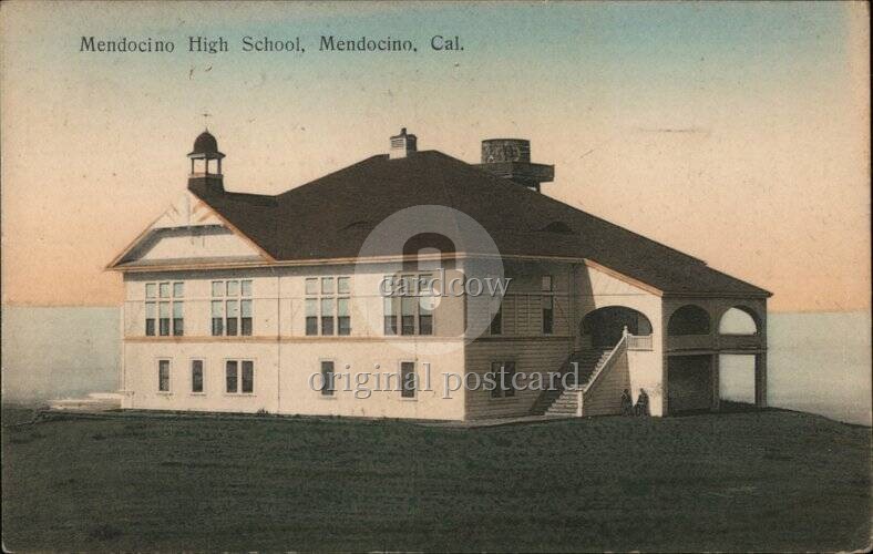 Mendocino, California CA High School Berkeley Antique Original Vintage Postcard