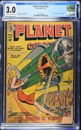Planet Comics #61 (Fiction House, 1949) CGC 3.0 G/VG - (Planet #7 cover homage) Planet Comics #61 (Fiction House, 1949) CGC 3.0 G/VG - (Planet #7 cover homage)