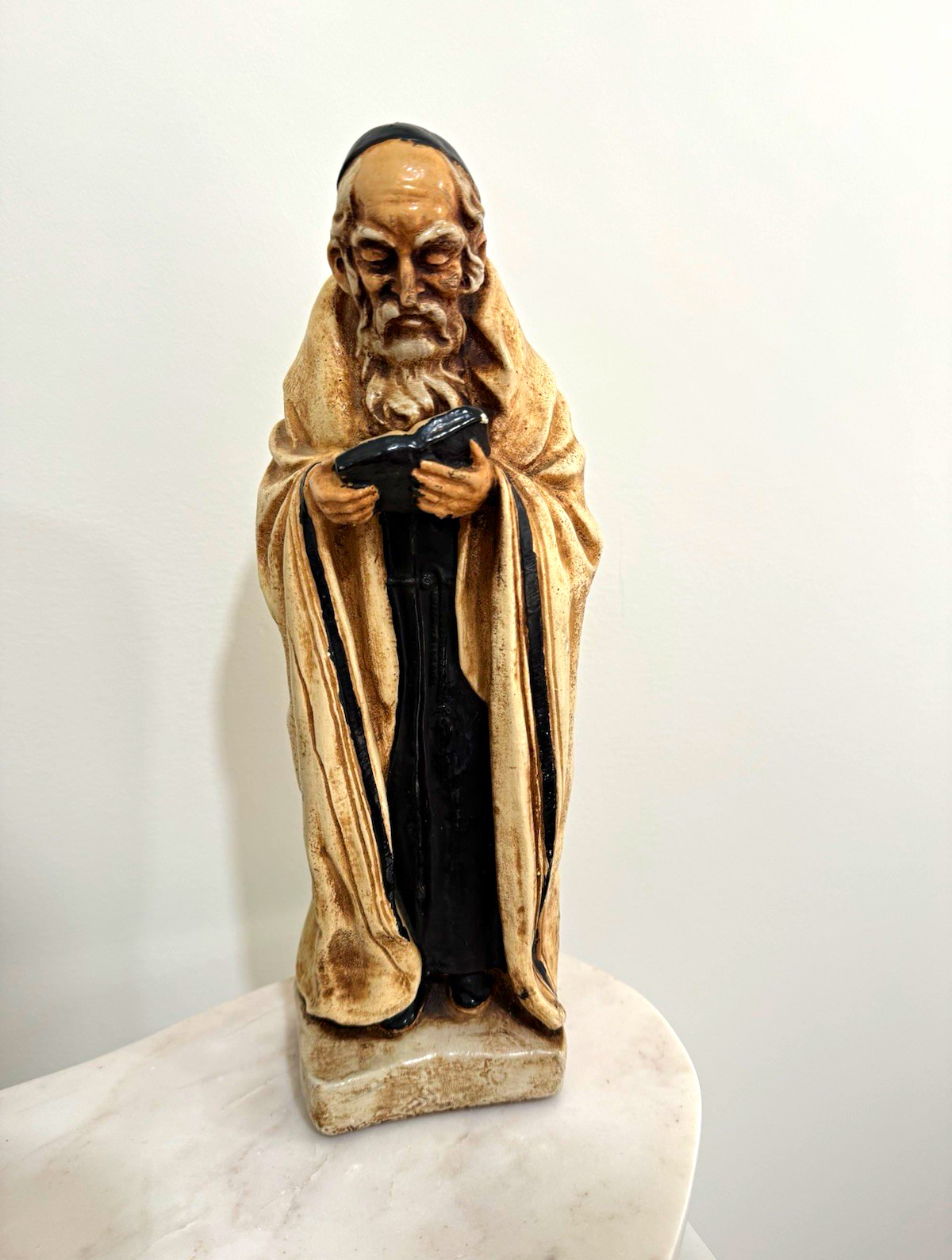 Vintage Jewish Praying Rabbi Statue