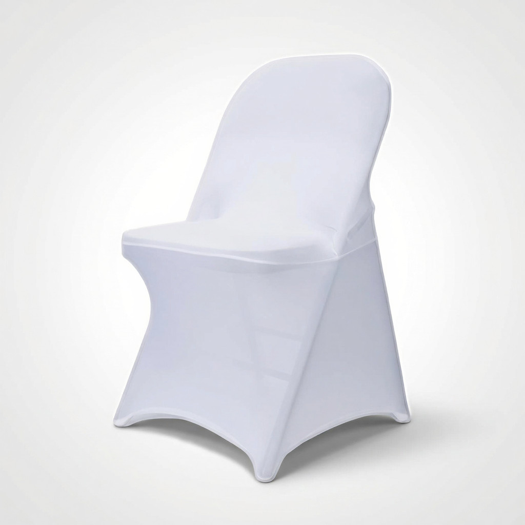 30 Pack Folding Chair Covers Spandex Stretch Slipcovers White Wedding Party