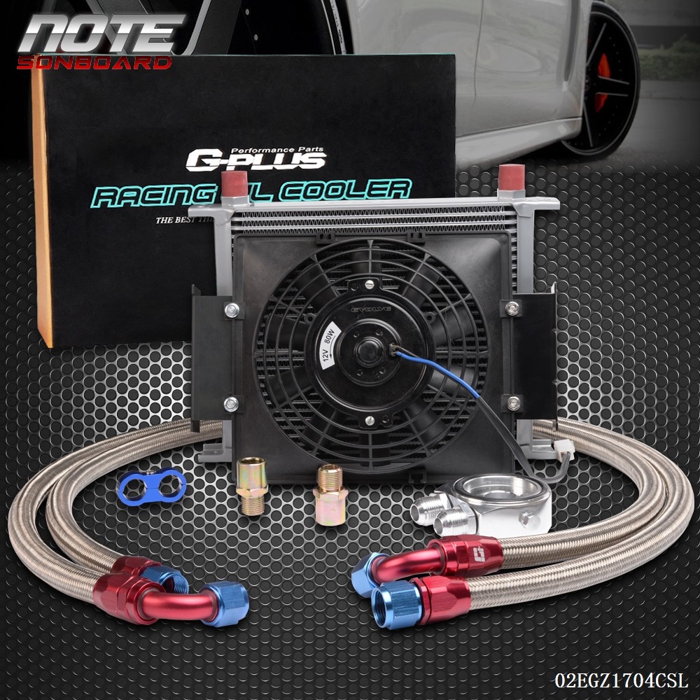 30 Row 10AN Universal Oil Cooler Kit w/ 7