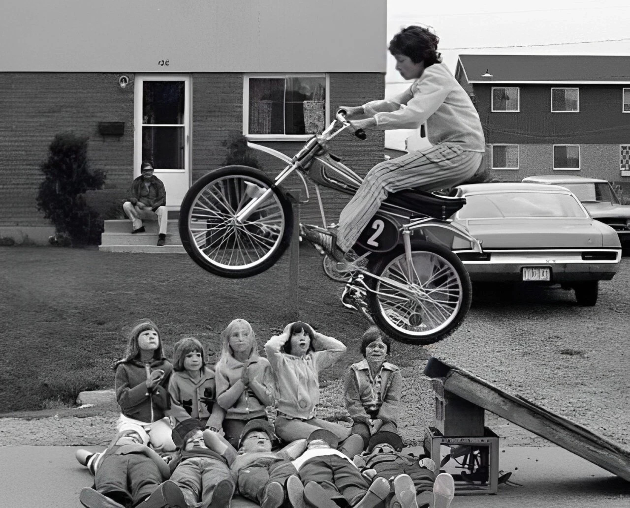 70\'s Evel Knievel Inspiration Bycicle Jump POSTER 24 X 18