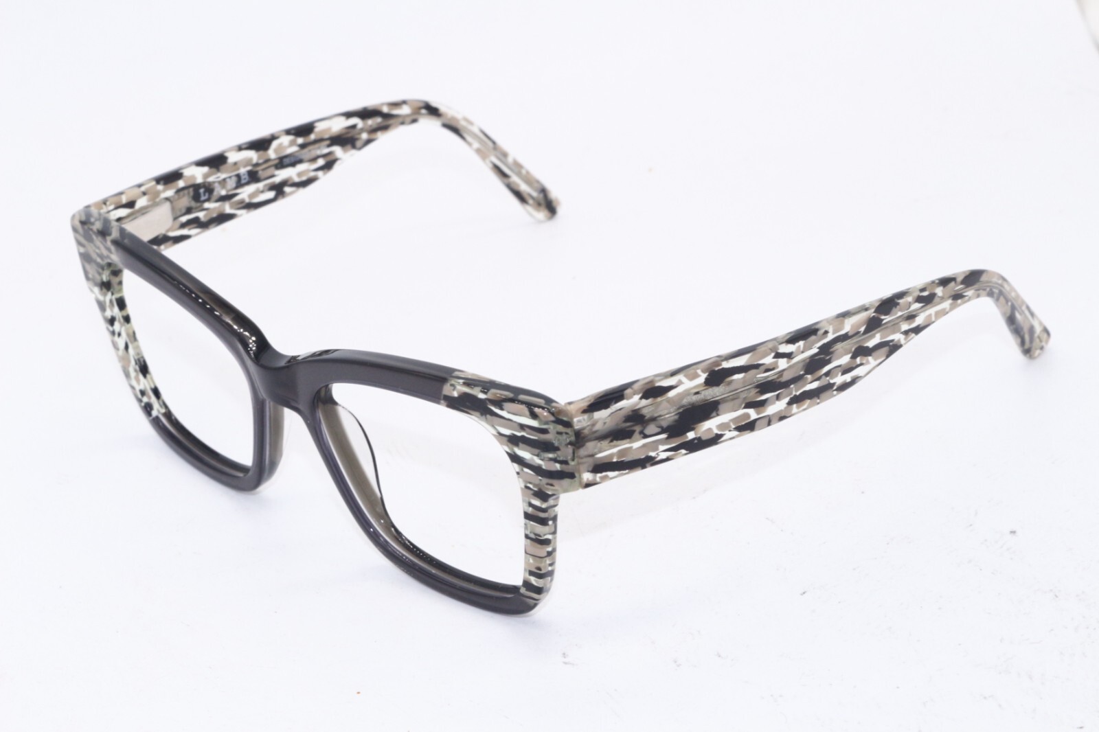 NEW L.A.M.B. LAMB LA037 B.42 BLACK TAN PRINT AUTHENTIC FRAMES EYEGLASSES 52-18