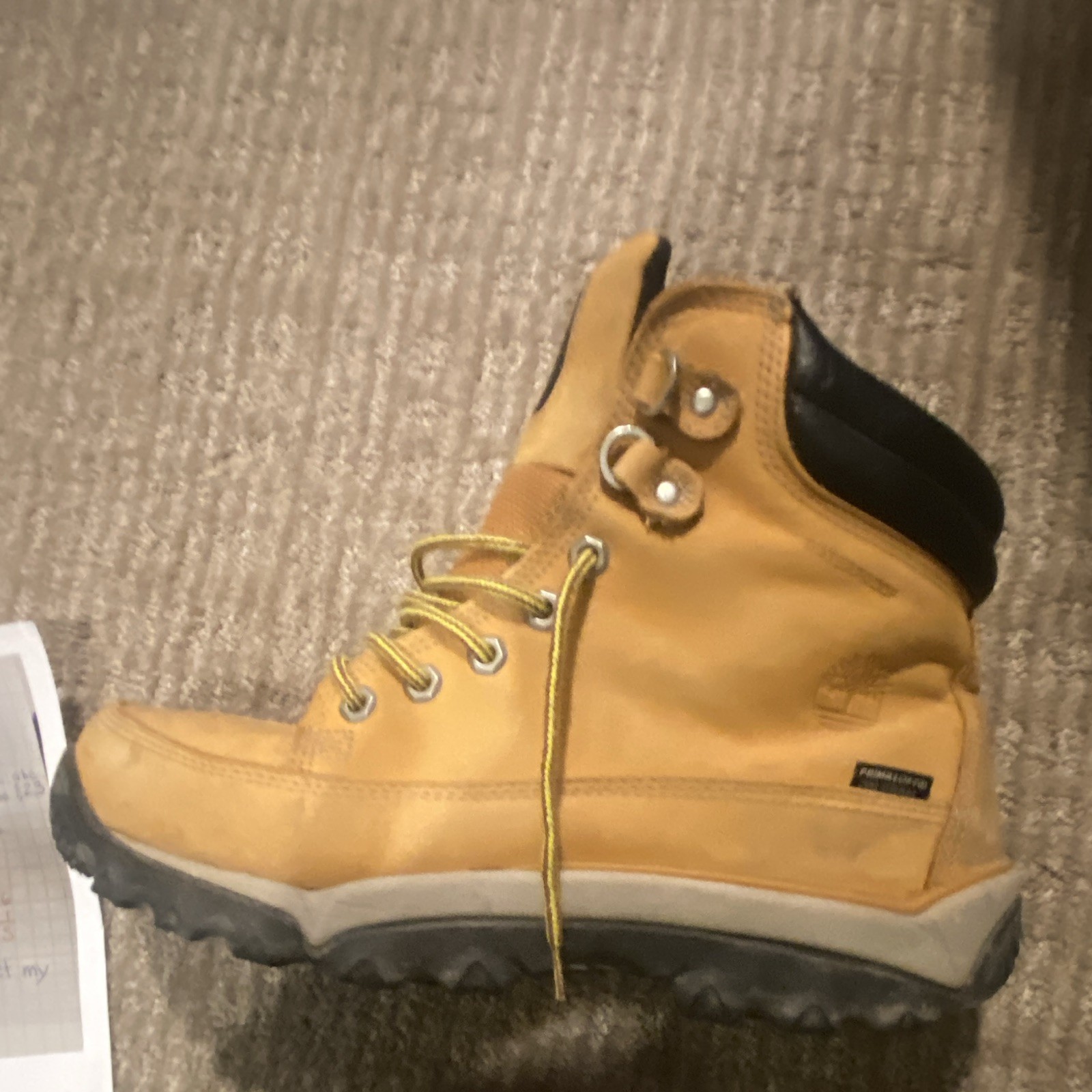 Timberland Men’s Waterproof Leather Work Boots Wheat/Black Lace-Up Ankle 9 Timberland Men’s Waterproof Leather Work Boots Wheat/Black Lace-Up Ankle 9