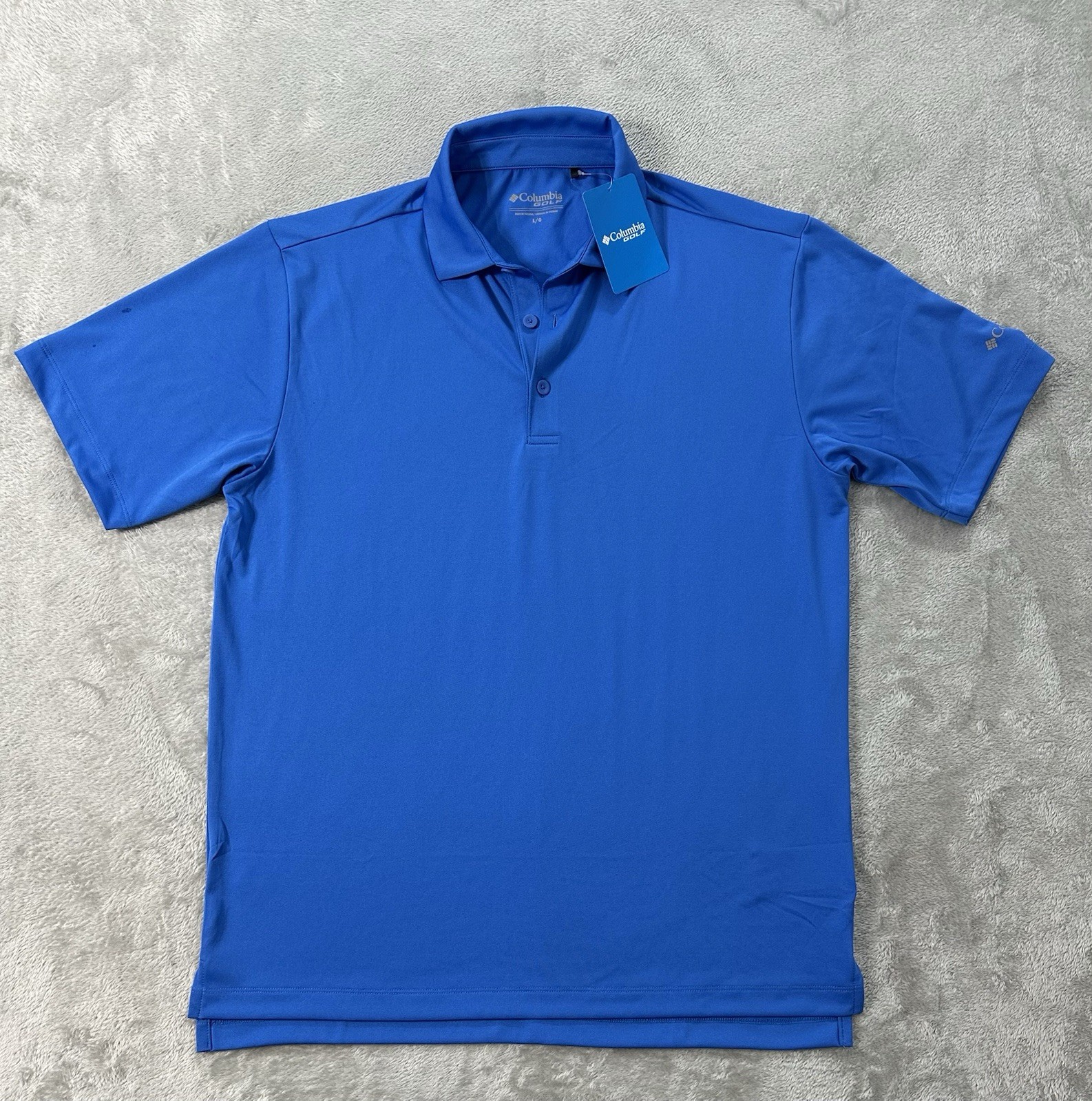 NWT Columbia Golf Polo Omni Wick Short Sleeve Shirt Men’s Size Large Blue