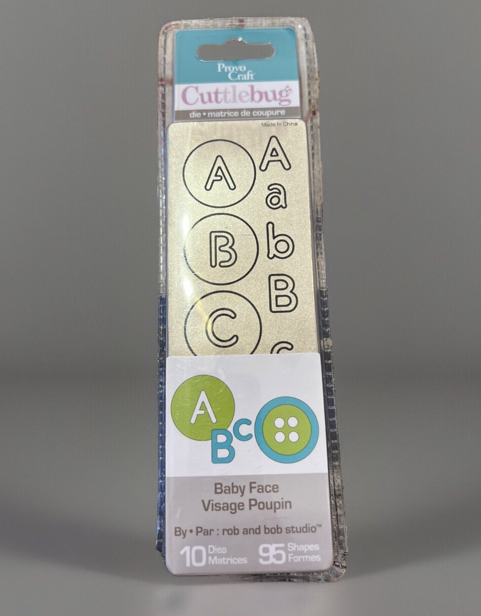 Provo Craft Cuttlebug Alphabet & Shapes Cutting Dies Baby Face Font Set Provo Craft Cuttlebug Alphabet & Shapes Cutting Dies Baby Face Font Set