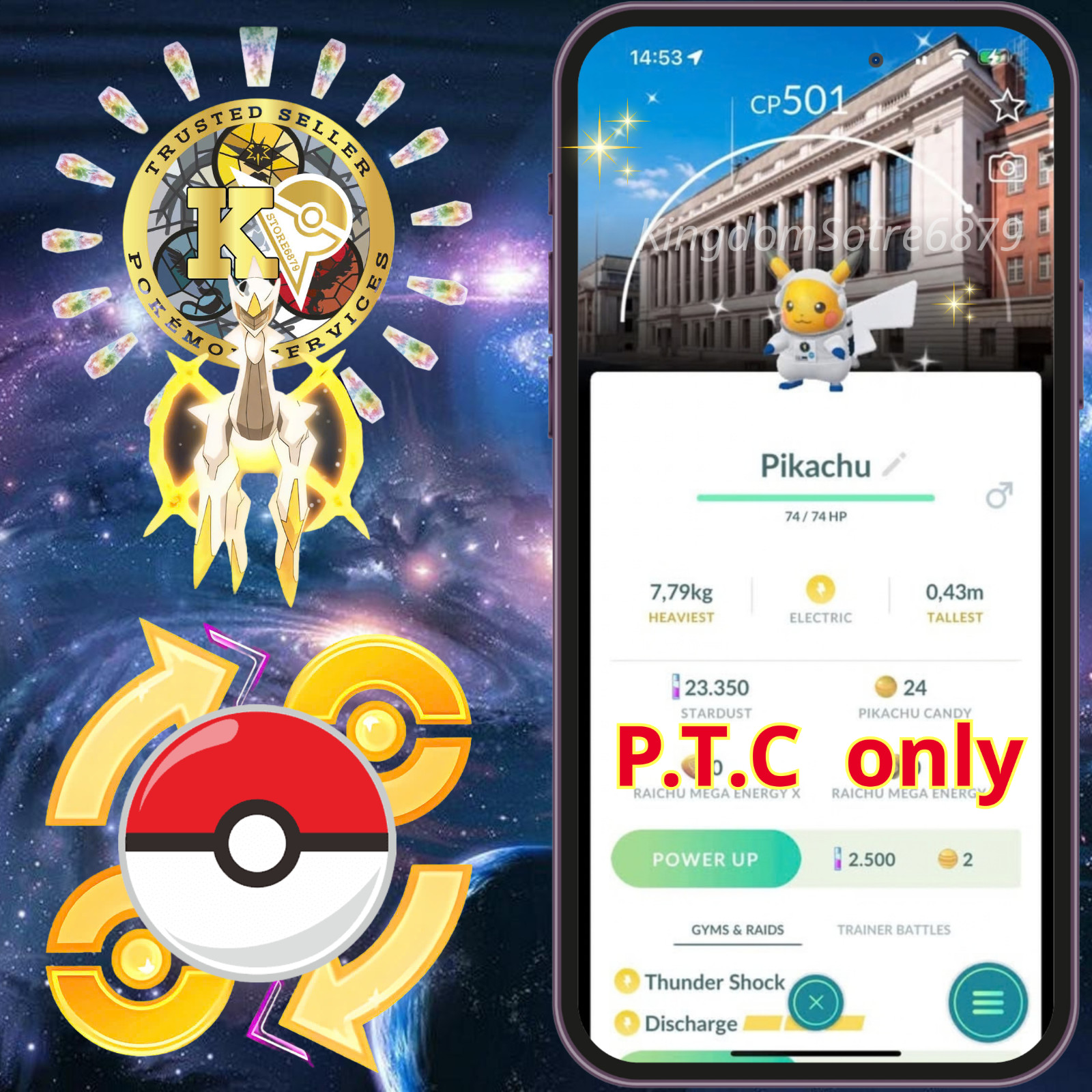 Pokémon —GO— Shiny Astronaut Pikachu —European Space Agency Background—Digital♻️