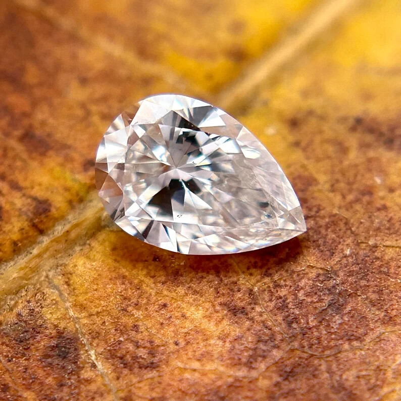 3.02Ct Natural White Diamond Pear Shape VVS1 D Grade Certified E38