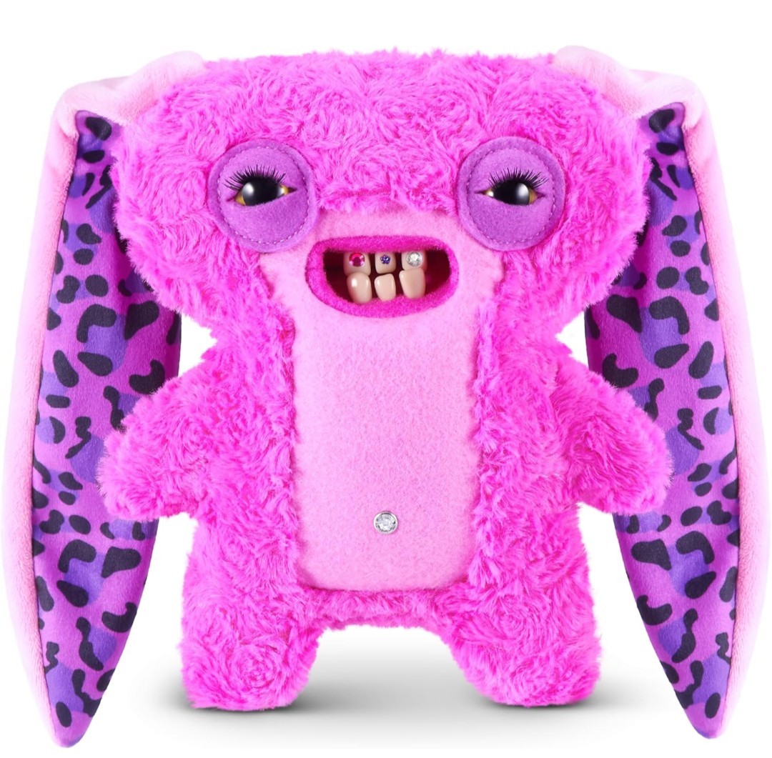 Zuru Fuggler Baddies Lord Long Ears Pink Funny Ugly Monster Plush Toy Brand NEW
