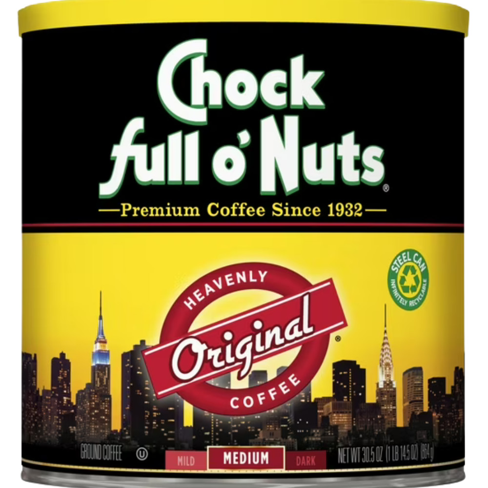 Chock Full o\'Nuts Original Medium Roast Ground Coffee Heavenly Coffee 30.5 oz