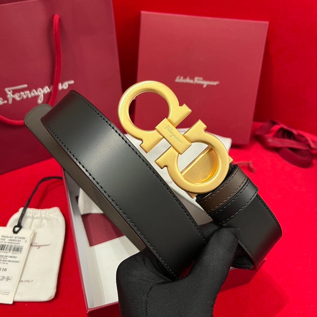 Salvatore Ferragamo Gancini Men's Reversible Leather Belt