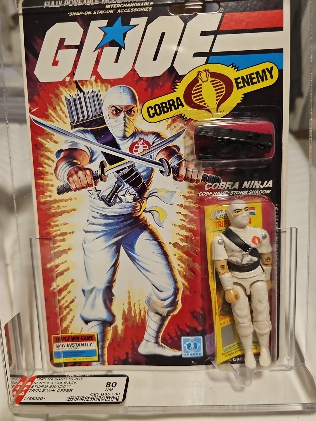 Vintage Storm Shadow MOC AFA 80 1985 NM Vintage Storm Shadow MOC AFA 80 1985 NM