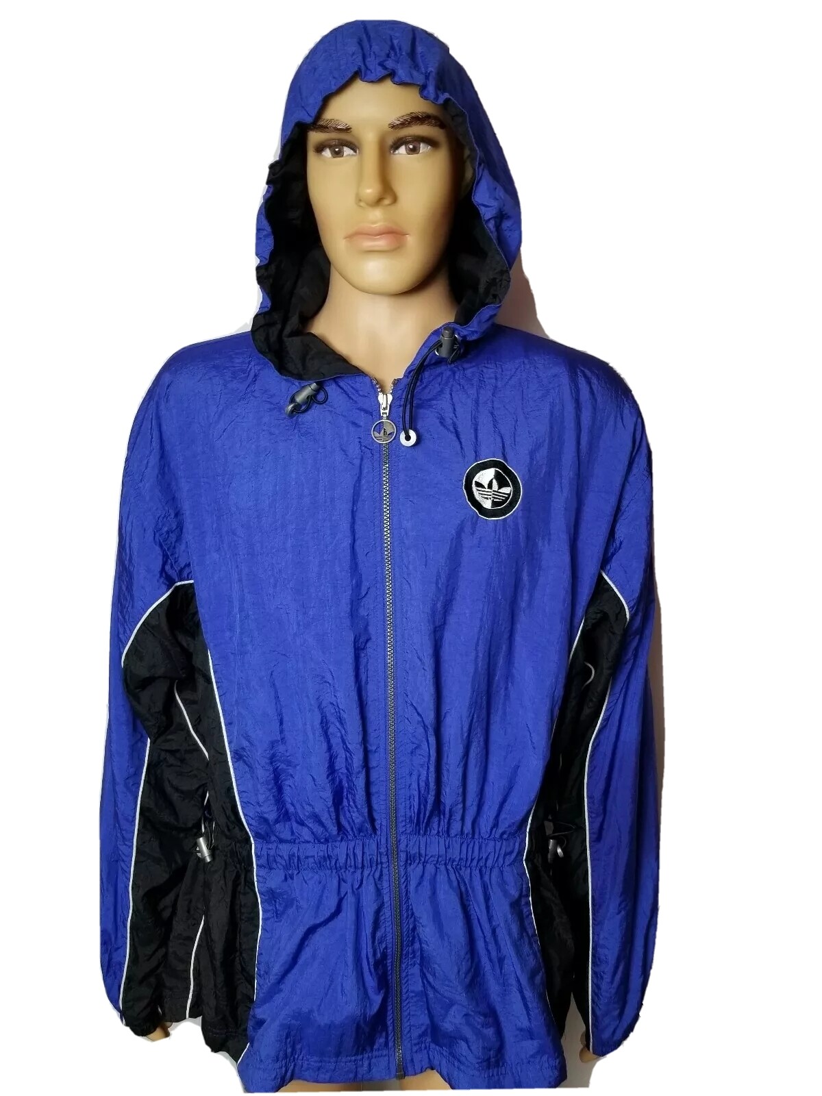Rare Vintage 80s Adidas Jacket Windbreaker Running Three Stripe XL Trefoil VTG