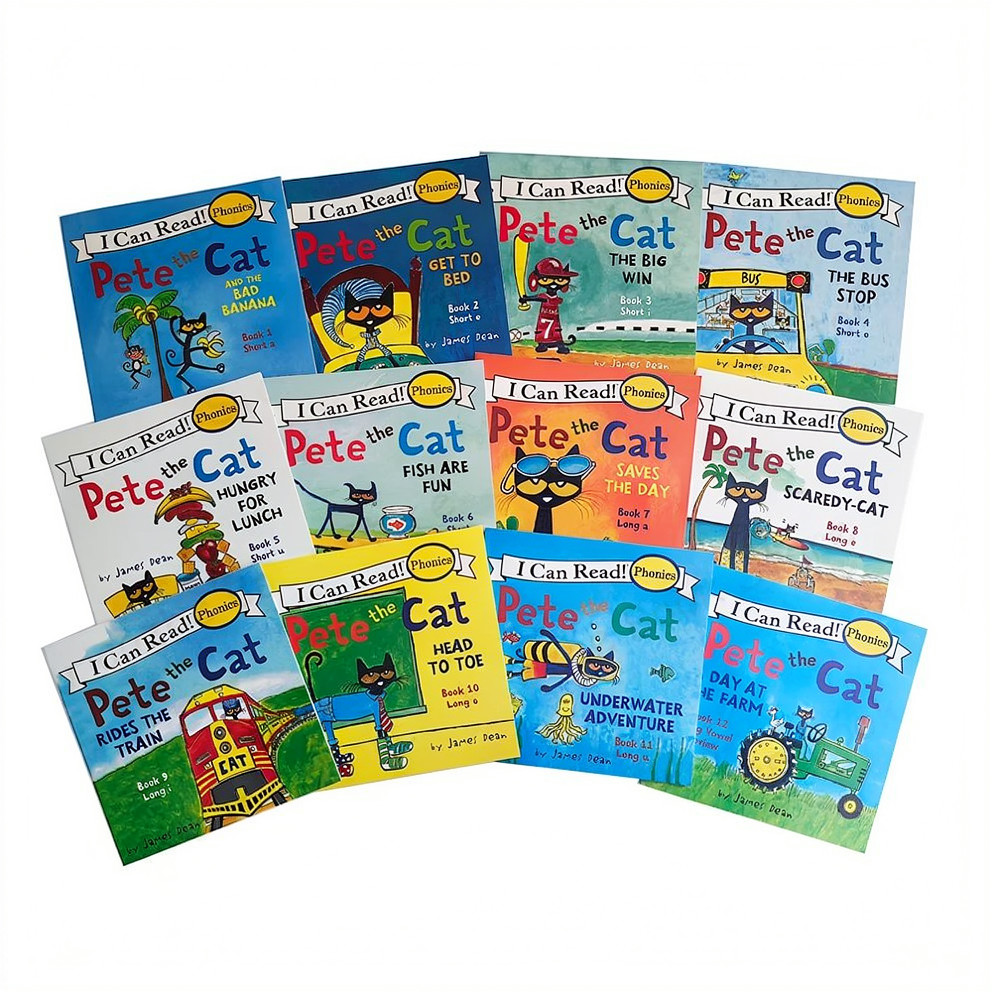 12 Books Pete the Cat I Can Read Phonics English Picture Book Story 12 Books Pete the Cat I Can Read Phonics English Picture Book Story
