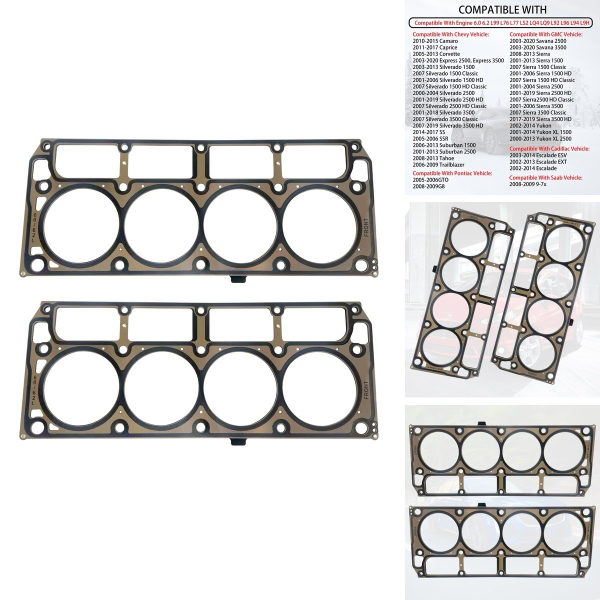 BTR LS3 MLS Head Gaskets (Pair) 6.0L/6.2L 12622033 for GM Chevy GMC Cadillac
