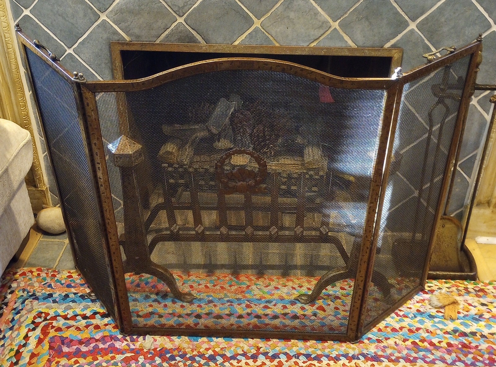 Antique  Authentic Cahill  8 Piece Matching Fireplace Set - Outstanding 