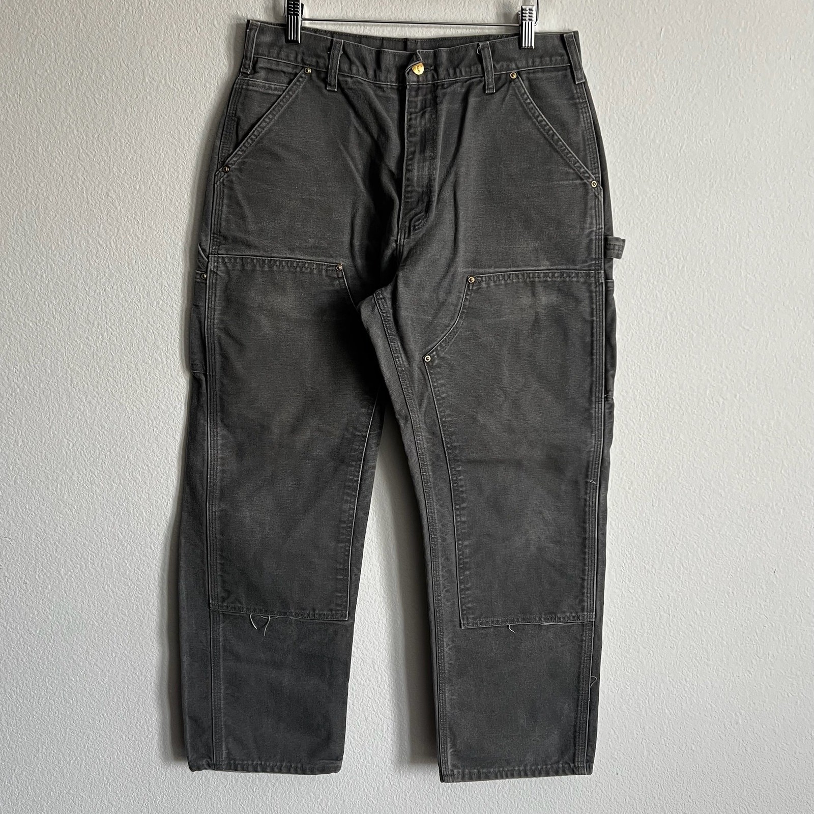 Carhartt B01 GVL gray double knee work wear carpenter pants 34x30 Carhartt B01 GVL gray double knee work wear carpenter pants 34x30