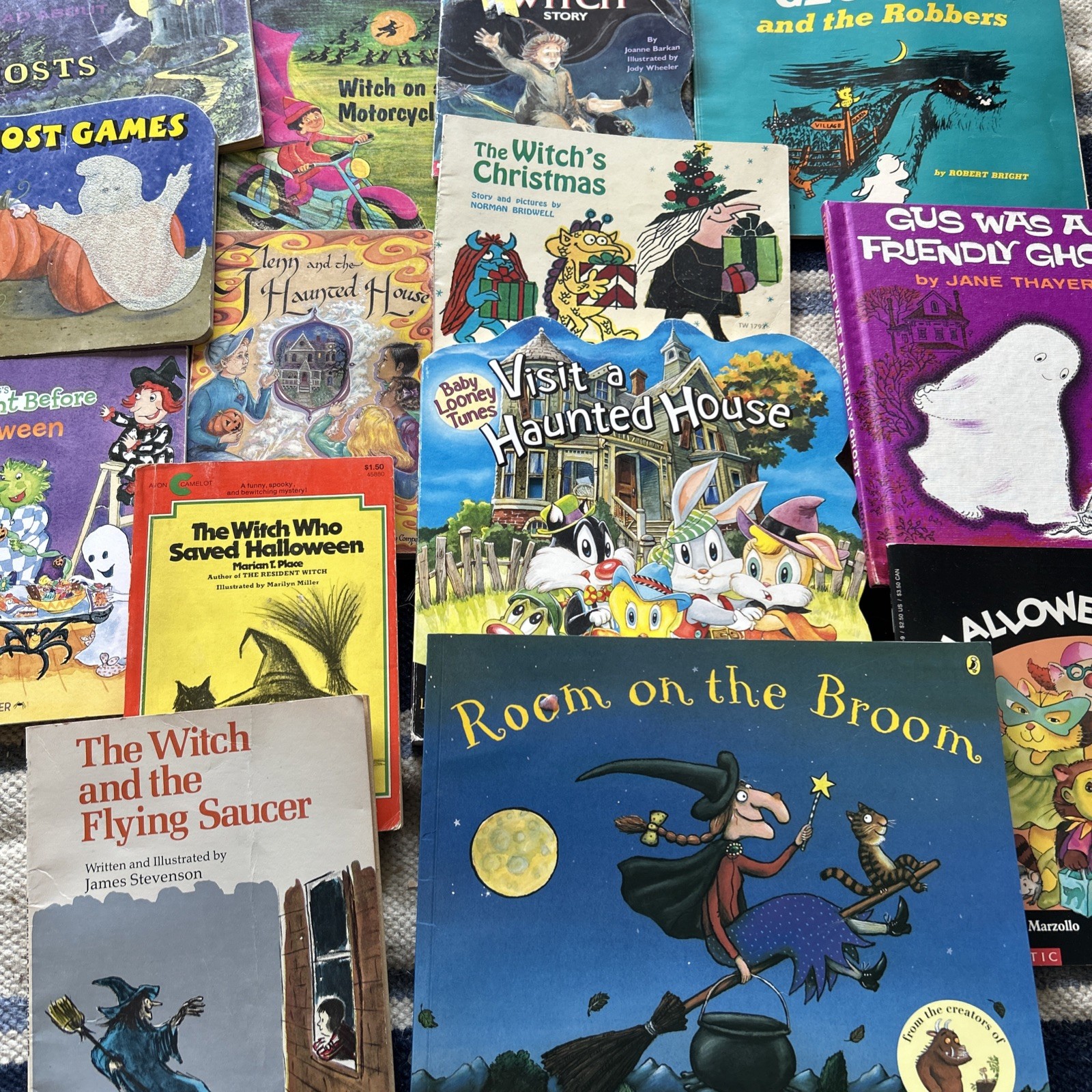 Vintage Witch Book Lot Of 17 Halloween Children's Witch Books Ghost George Gus Vintage Witch Book Lot Of 17 Halloween Children's Witch Books Ghost George Gus