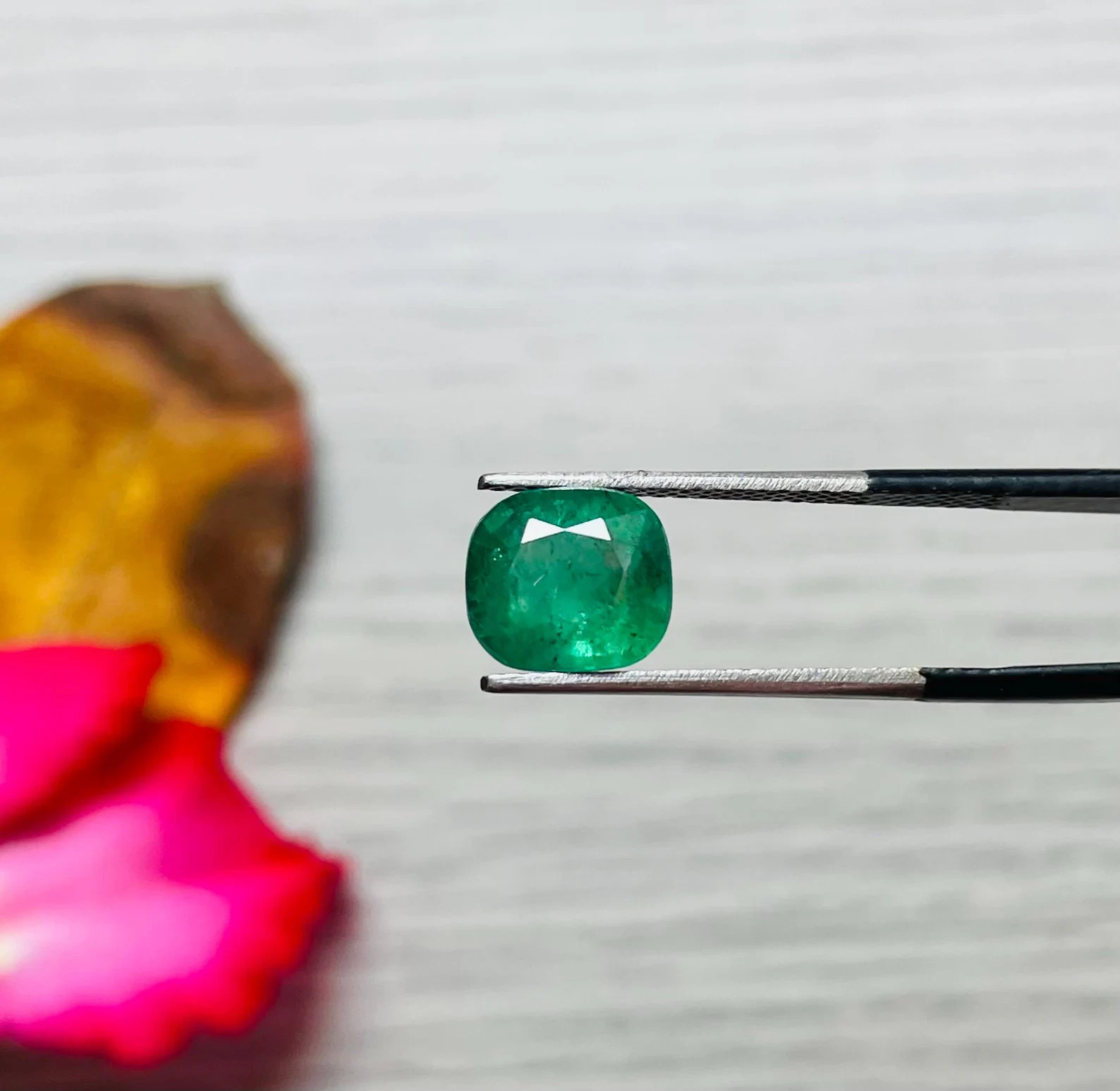 7x6  MM Natural Zambia Emerald Cushion Cut 1.50 Carat Loose Gemstone For Jewelry