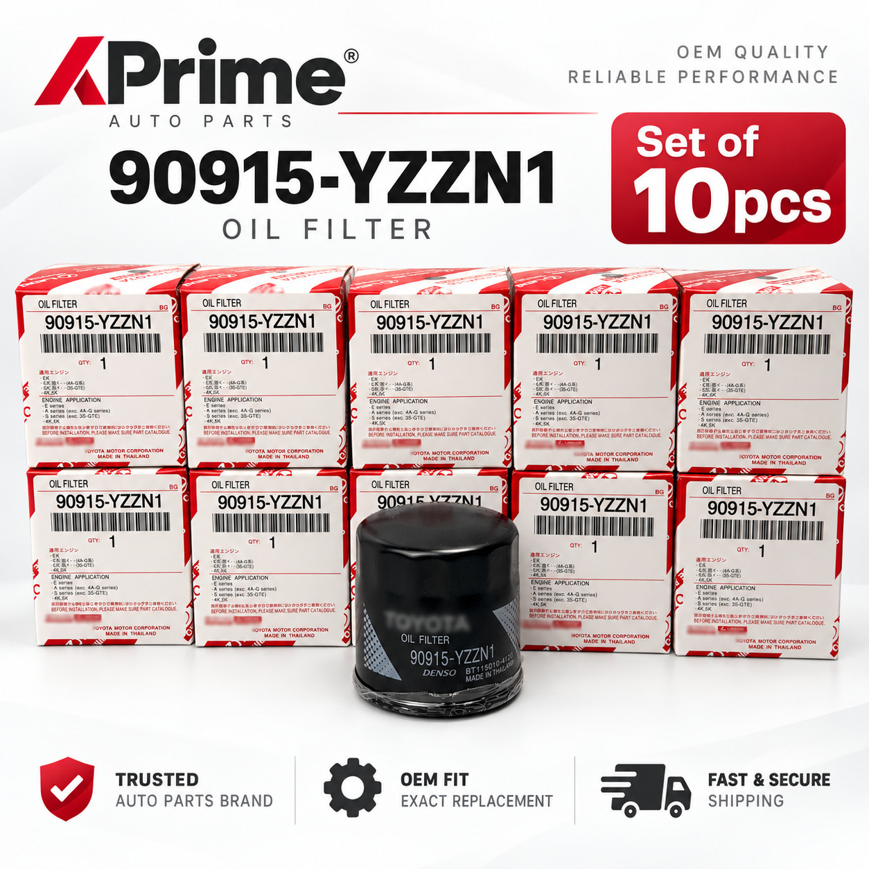 TOYOTA LEXUS SCION OIL FILTER 90915-YZZN1 (SET OF 10) FREE & FAST SHIPPING TOYOTA LEXUS SCION OIL FILTER 90915-YZZN1 (SET OF 10) FREE & FAST SHIPPING