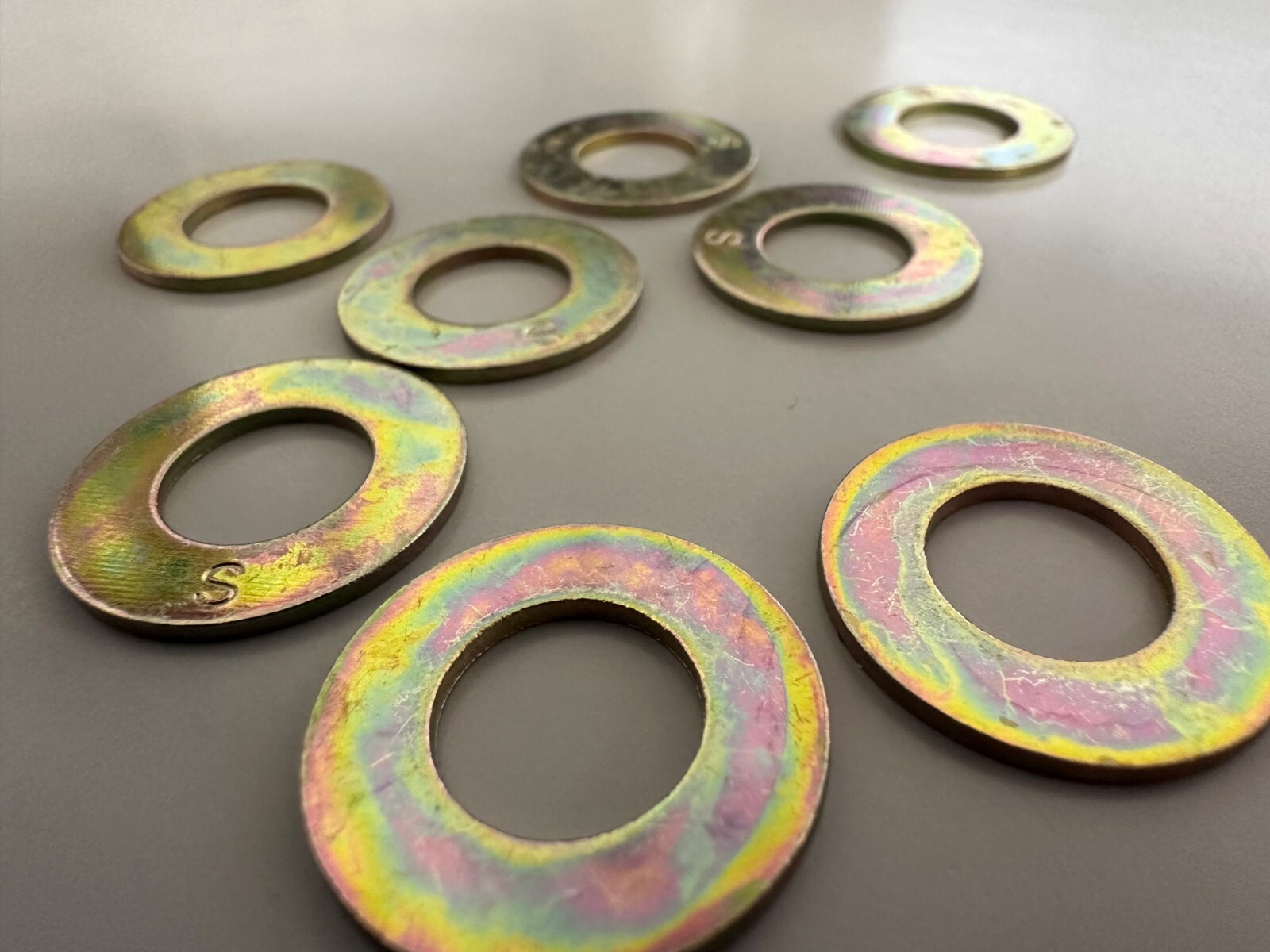 7/16 SAE Grade 8 Yellow Zinc Flat Washers 100 Pieces