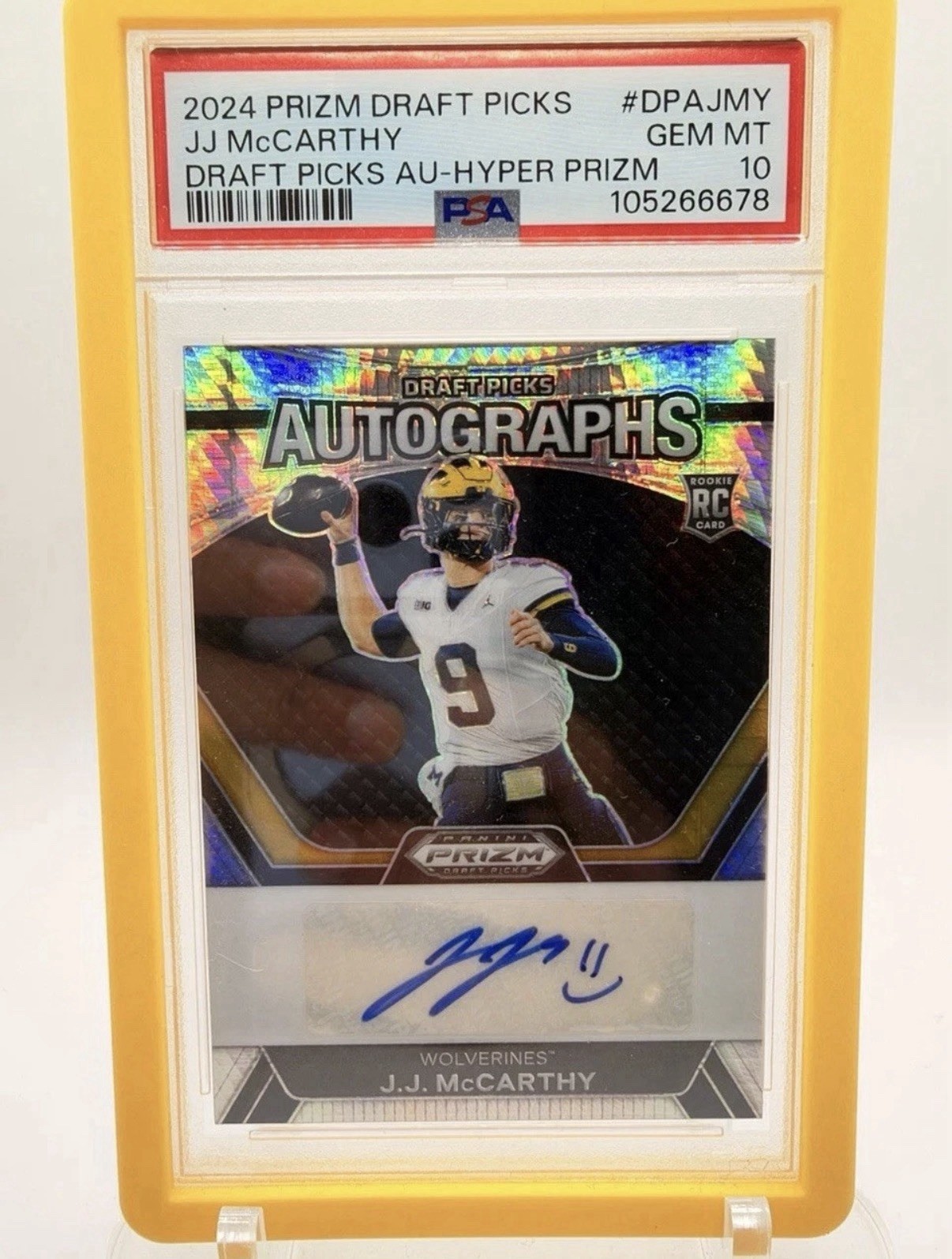 2024 Panini Prizm Draft Picks - Draft Picks Autographs J.J. McCarthy #DPA-JMY...