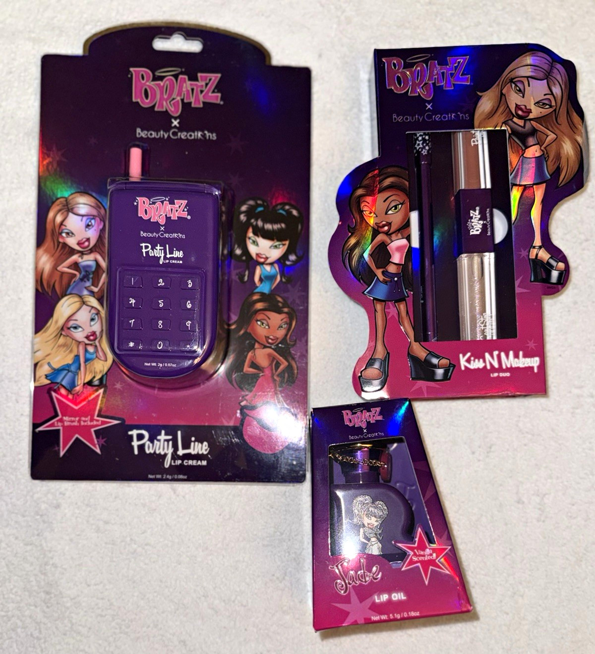 Beauty Creations Bratz Lip Set 3pc: Lip Cream/Duo/Oil Purple 2.4g/5.1g