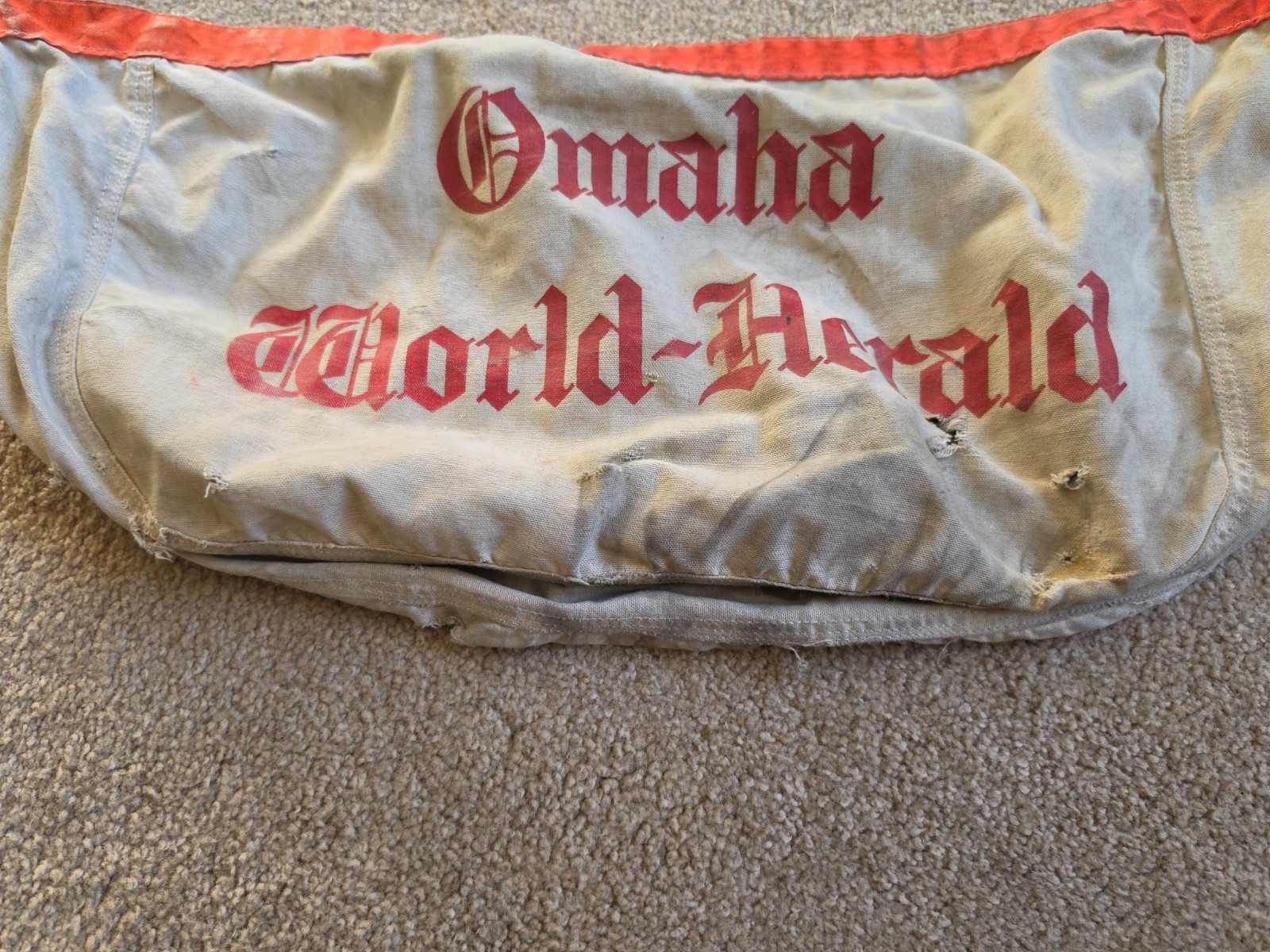 Vintage Omaha World Herald Canvas Newspaper Paperboy Shoulder Bag