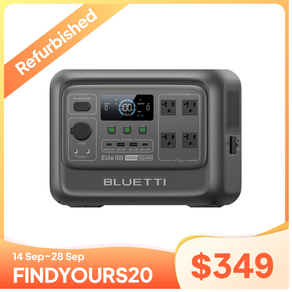 BLUETTI Elite 100 V2 1024Wh Portable Power Station LFP Battery for Outdoors