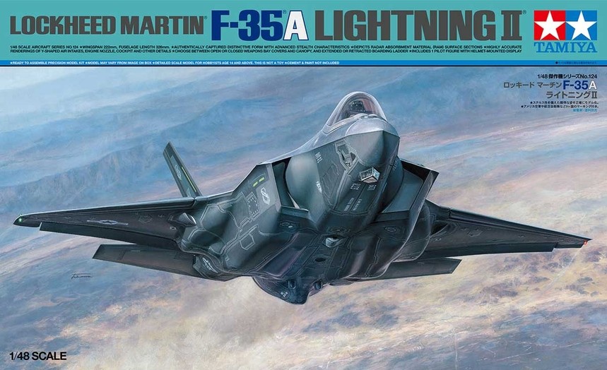 Tamiya 61124 Lockheed-Martin F-35A Lightning II 1/48 Scale Plastic Model Kit
