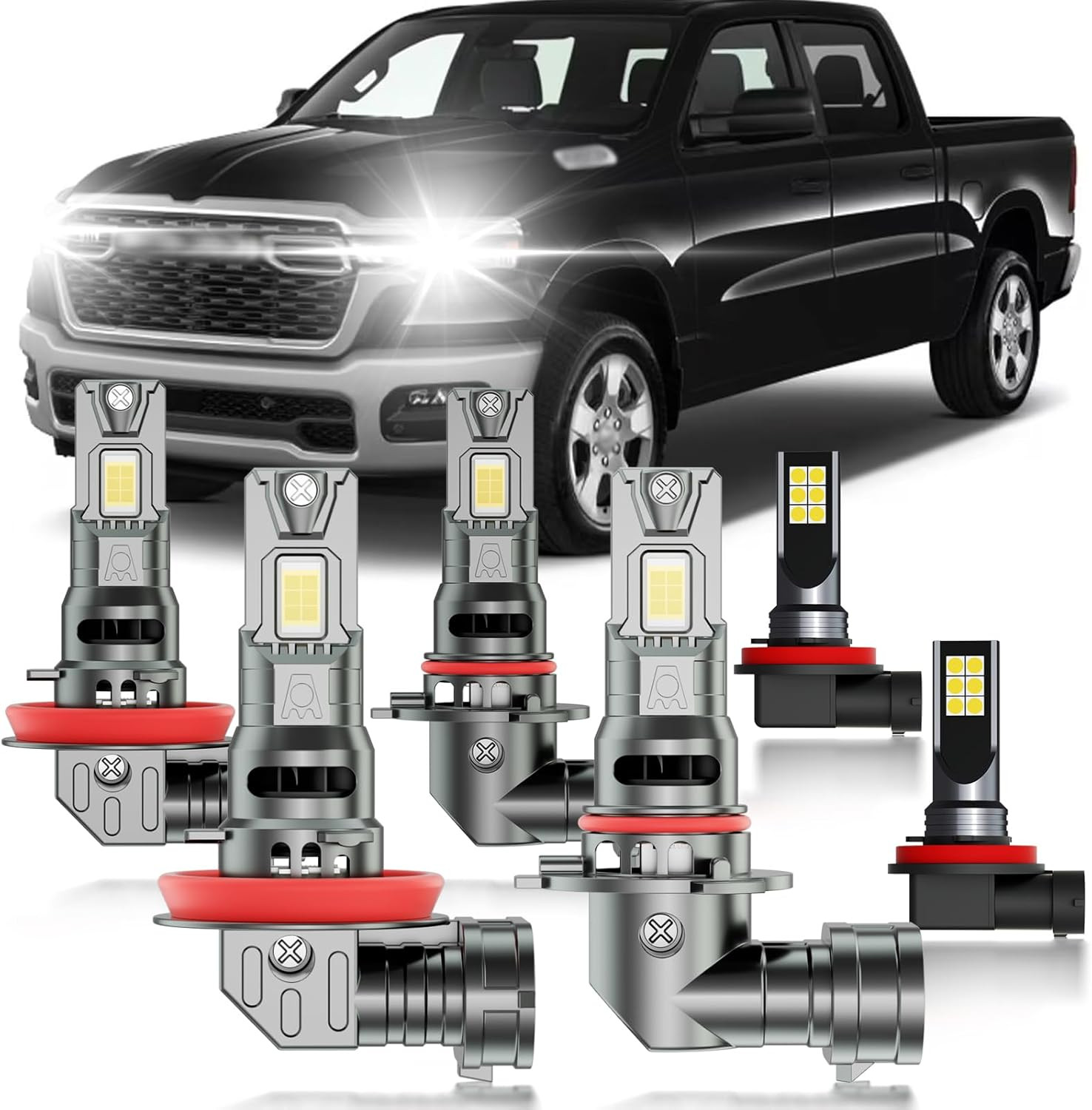 2019-25 Dodge Ram 1500 2500 3500 Fog Light Bulbs Combo 6Pcs–Compatible Replaceme 2019-25 Dodge Ram 1500 2500 3500 Fog Light Bulbs Combo 6Pcs–Compatible Replaceme