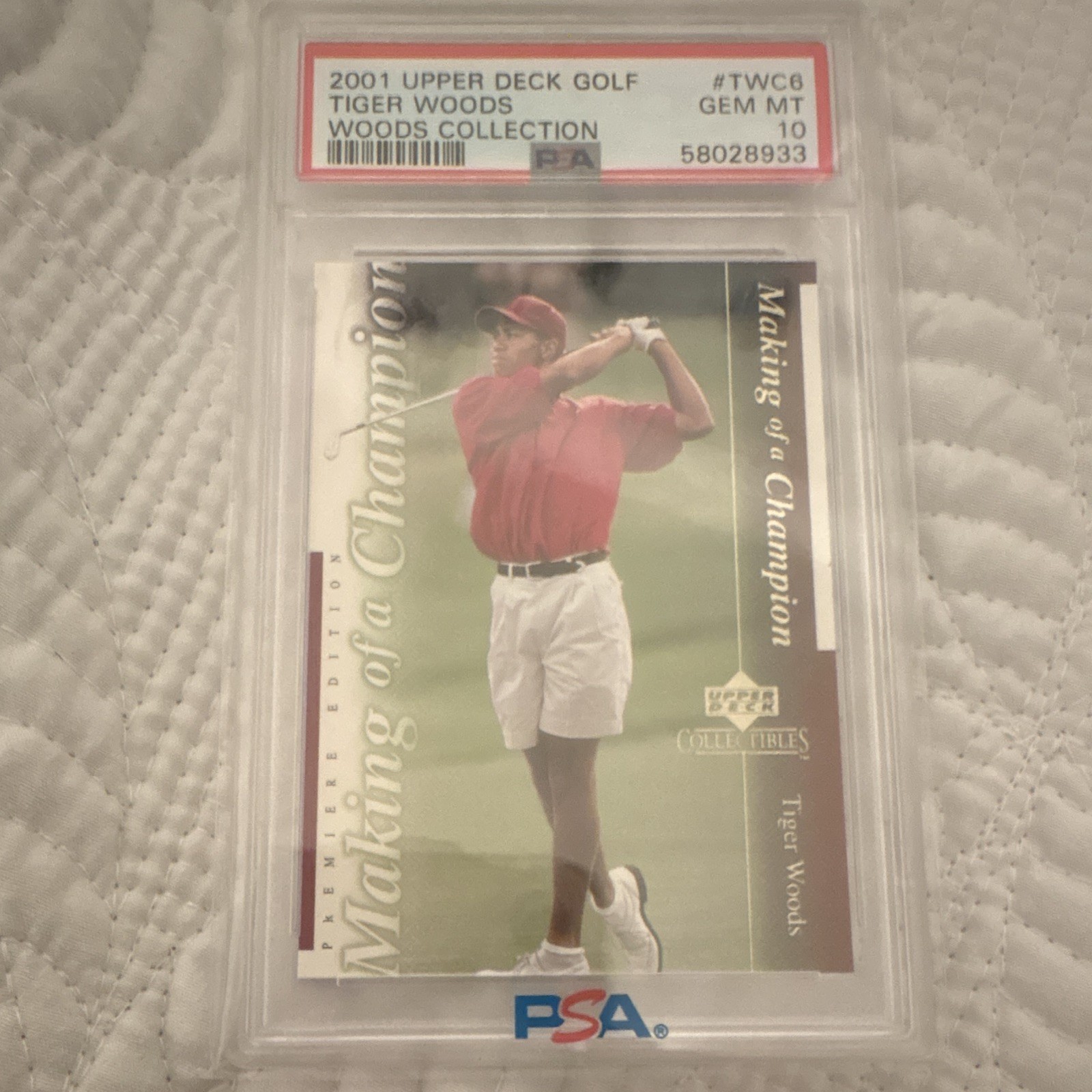 Upper Deck 2001 Golf Tiger Woods Woods Collection PSA 10 #TWC6
