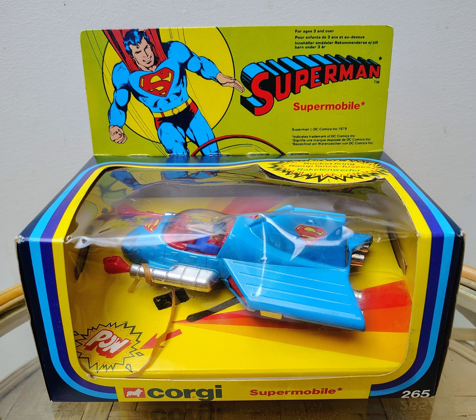 CORGI 265 SUPERMAN SUPERMOBILE  In Box Unplayed With Complete Vintage 
