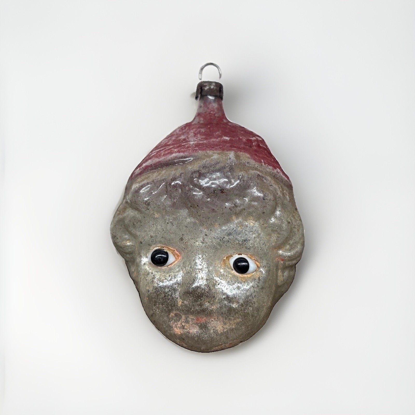 Antique Early 20th c German Glass Baby Head Christmas Ornament w/Milk Glass Eyes Antique Early 20th c German Glass Baby Head Christmas Ornament w/Milk Glass Eyes