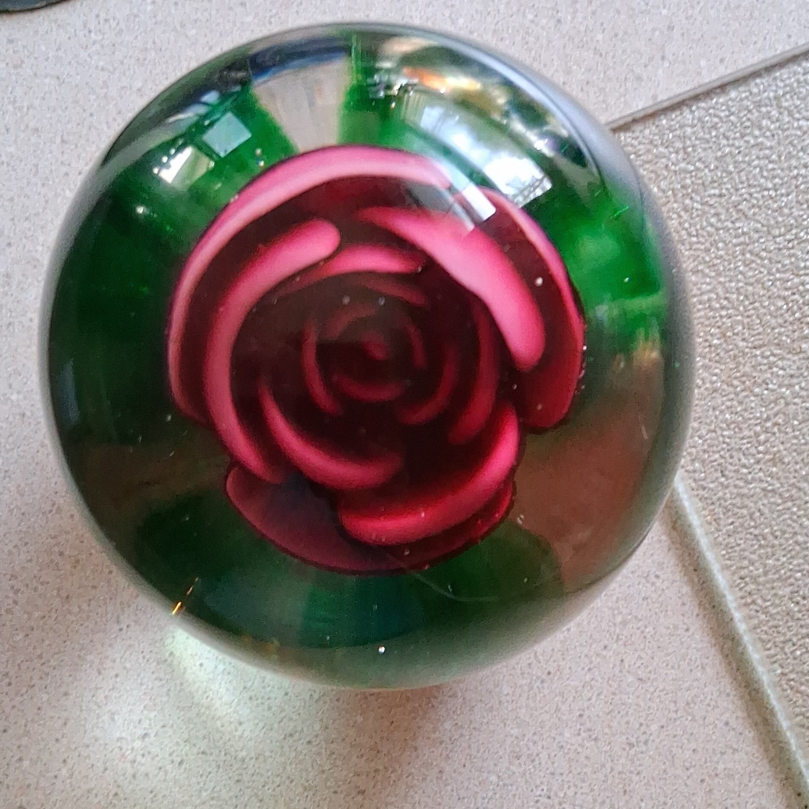 Joe St.Clair Rose Vintage Paperweight 