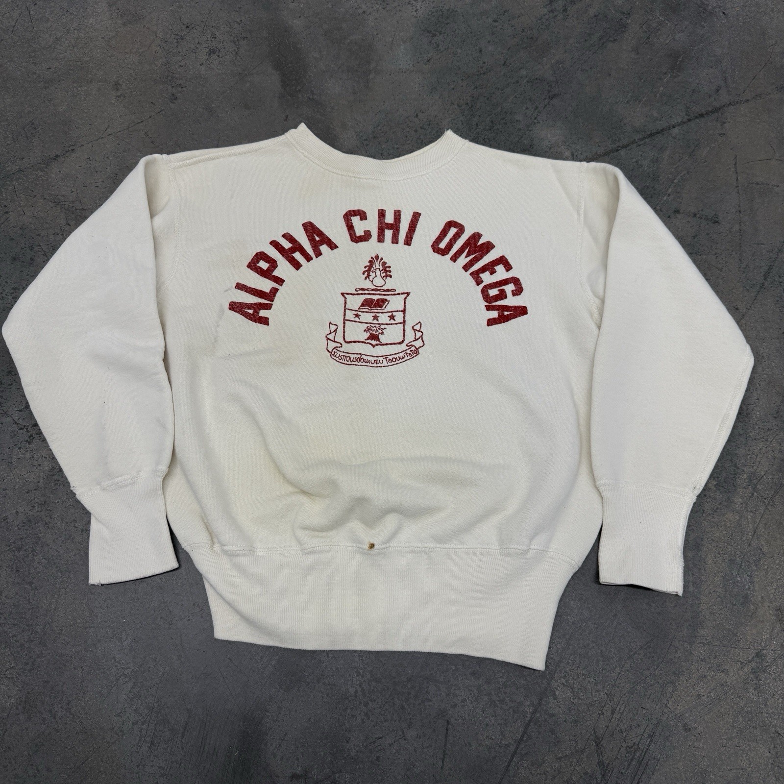 VTG 50s Champion Running Man Alpha Chi Omega Sweatshirt USA True Vintage Large VTG 50s Champion Running Man Alpha Chi Omega Sweatshirt USA True Vintage Large