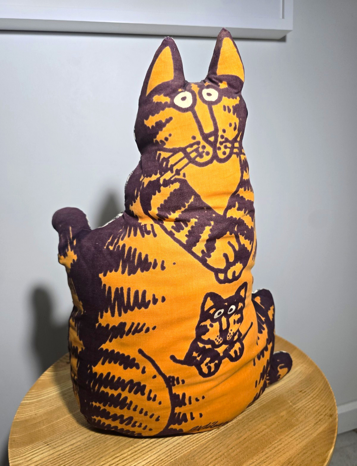 VTG 1974 Kilban Kilroy Reversible Cat Plush Large Orange