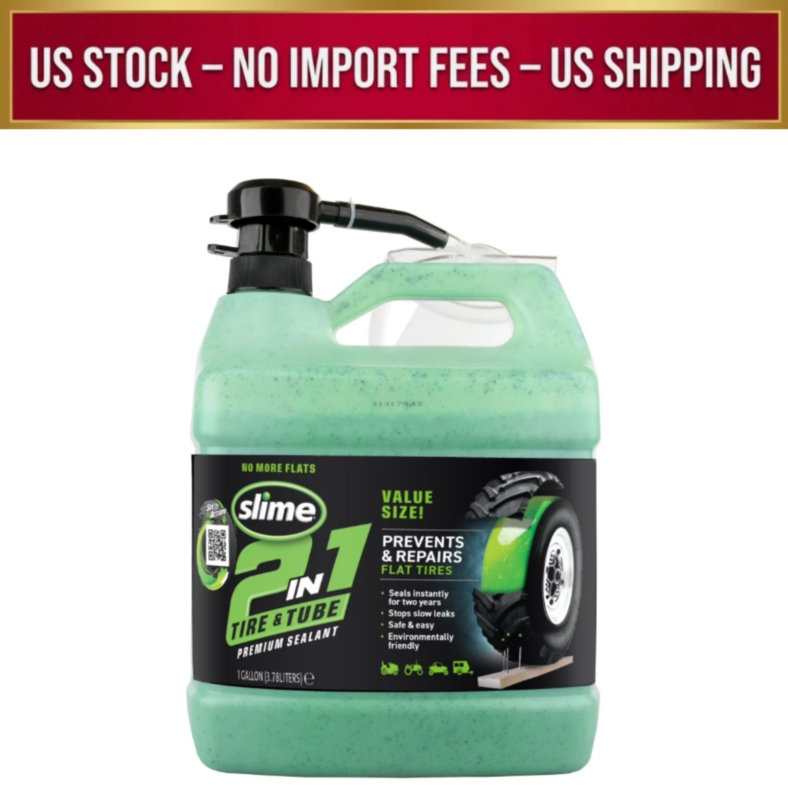 Slime 2-in-1 Tire and Tube Sealant, 1 Gallon - 10195