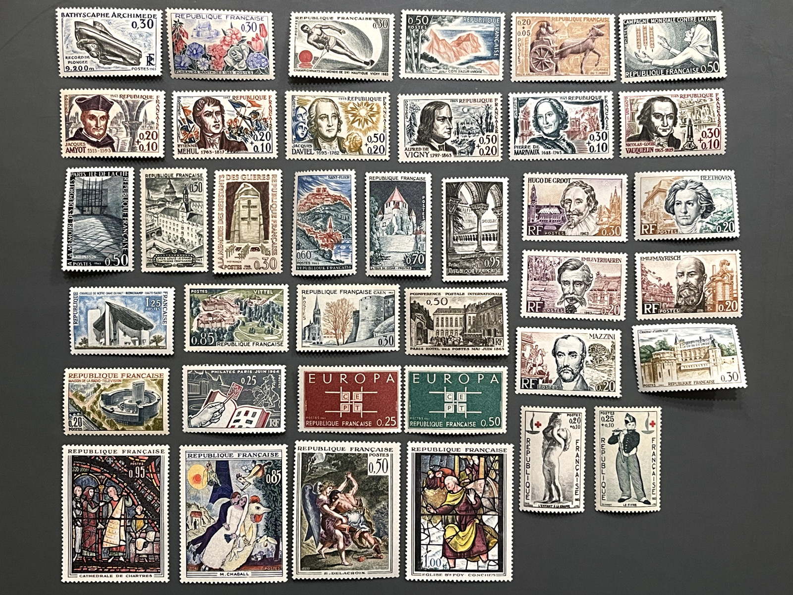 France 1963 Complete Year Set MNH** – Stamp Collection – Mint Never Hinged