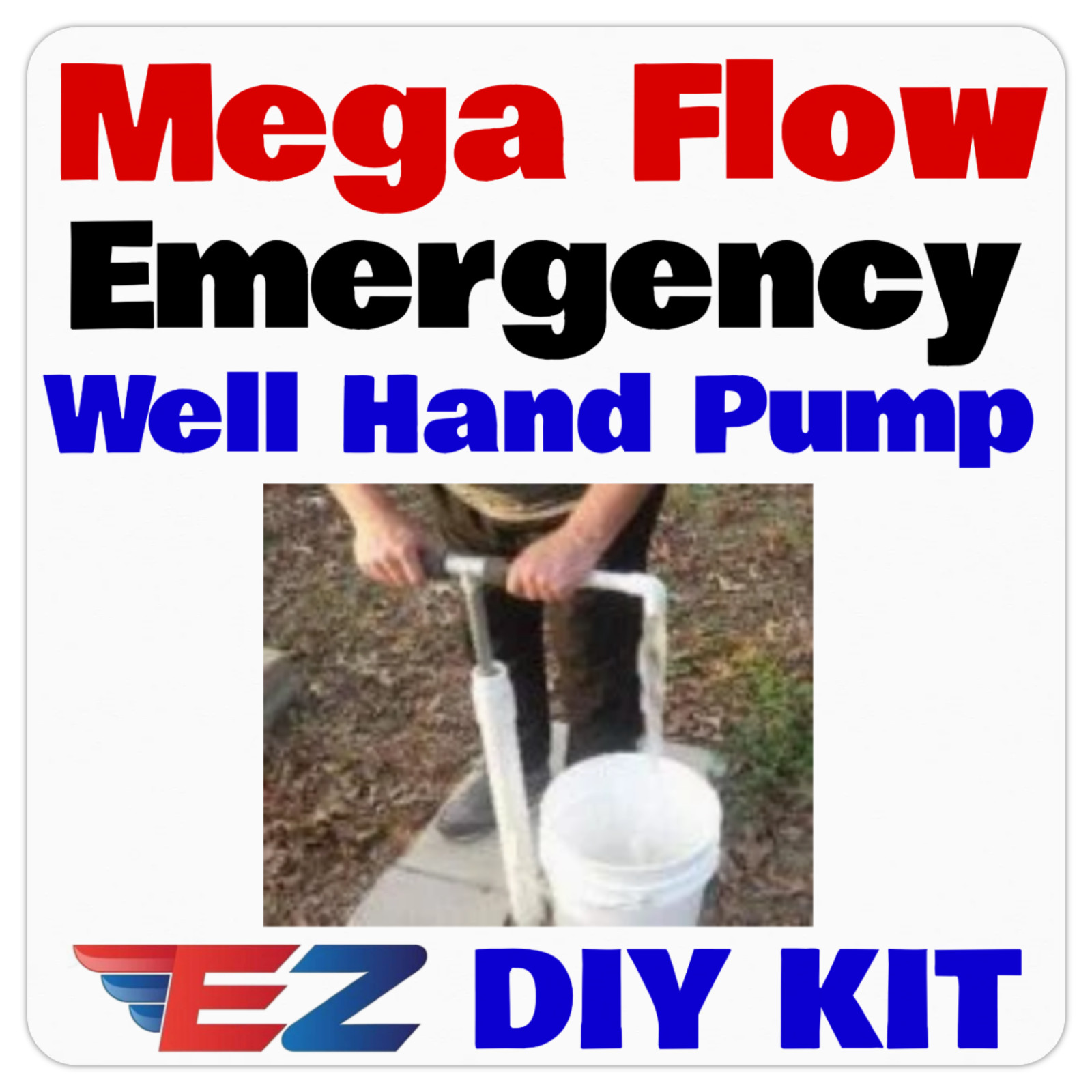 Manual Deep Well Hand Pump Kit –Emergency Backup Water – Up to 150 ft DIY EZ Kit