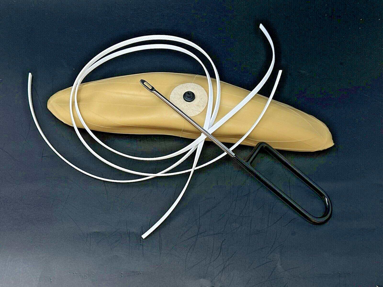 FULL-SIZE Latex Football Bladder + WHITE Tacky Diamond Lace + Lacing Tool