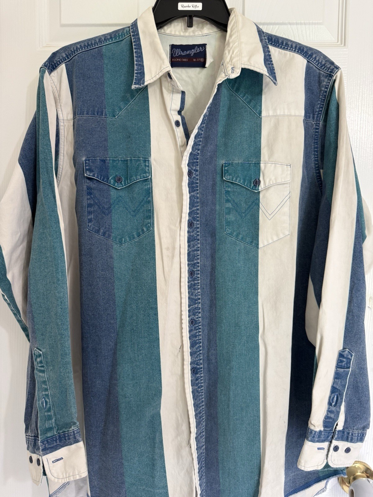 RARE Wrangler Brushpopper Western Vintage Shirt 18-37 Xl